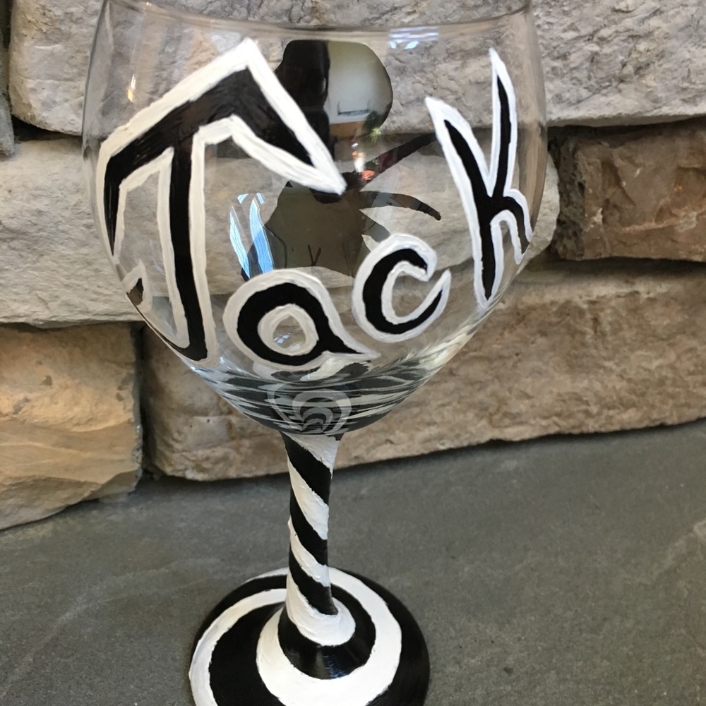 Hand Painted Wine Glass